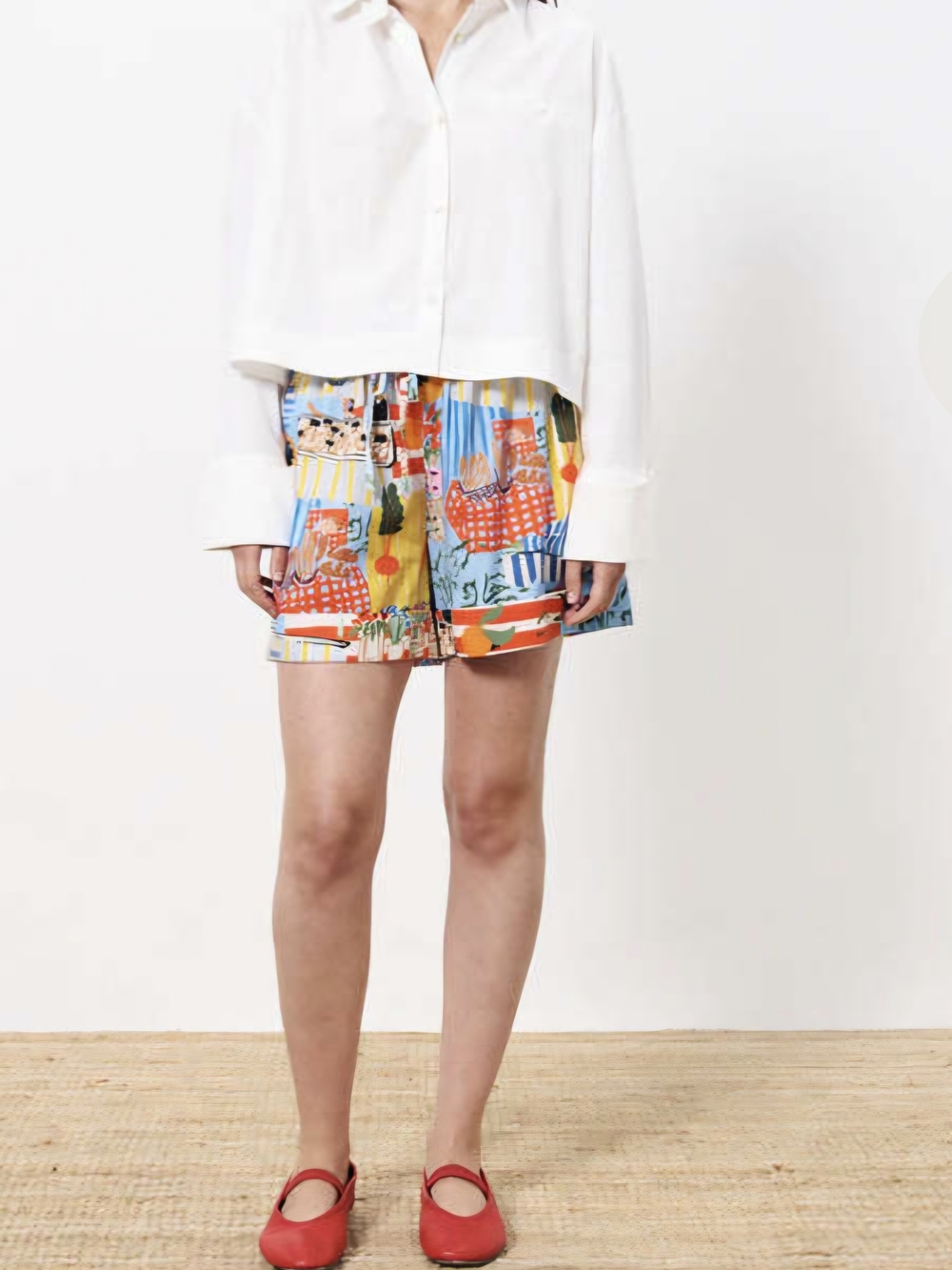 FRNCH Multicolor Floral-Print Elastic-Waist Shorts
